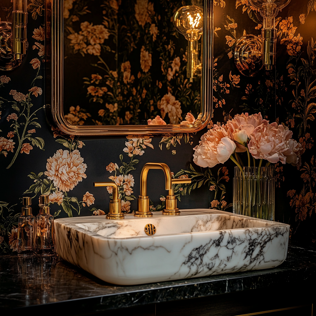 countertop marble rectangular sink